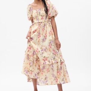 Loveshackfancy Floral Maxi Dress in Cream and Pink
